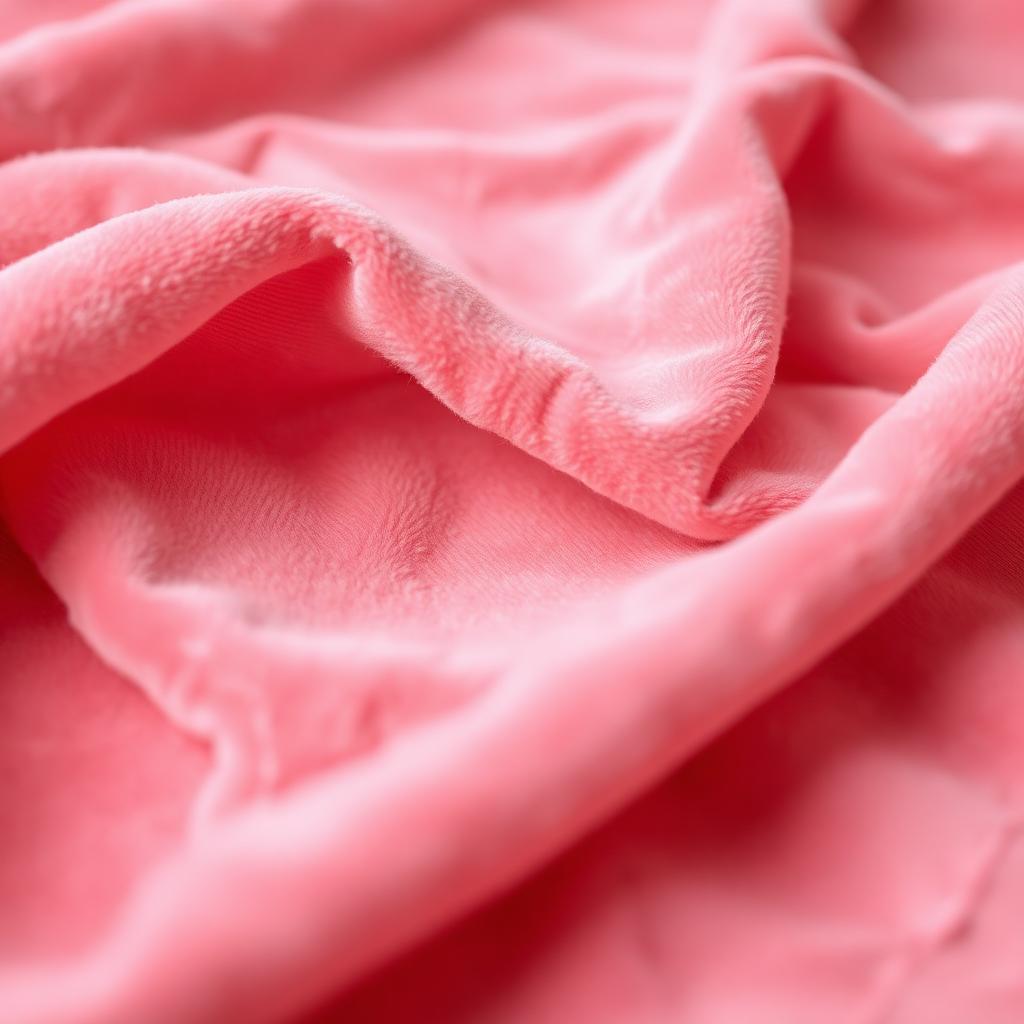 Close-up of blush pink crushed velvet fabric
